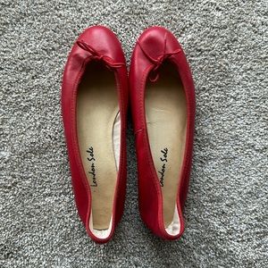 London Sole Red leather ballet flats